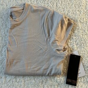 Truth By Republic Women’s Ribbed T-Shirt Pale Platinum XL NEW